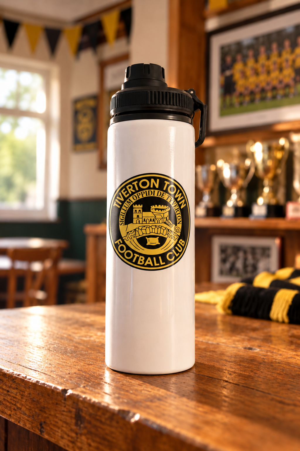 Tiverton Town FC - Water Bottle - Black
