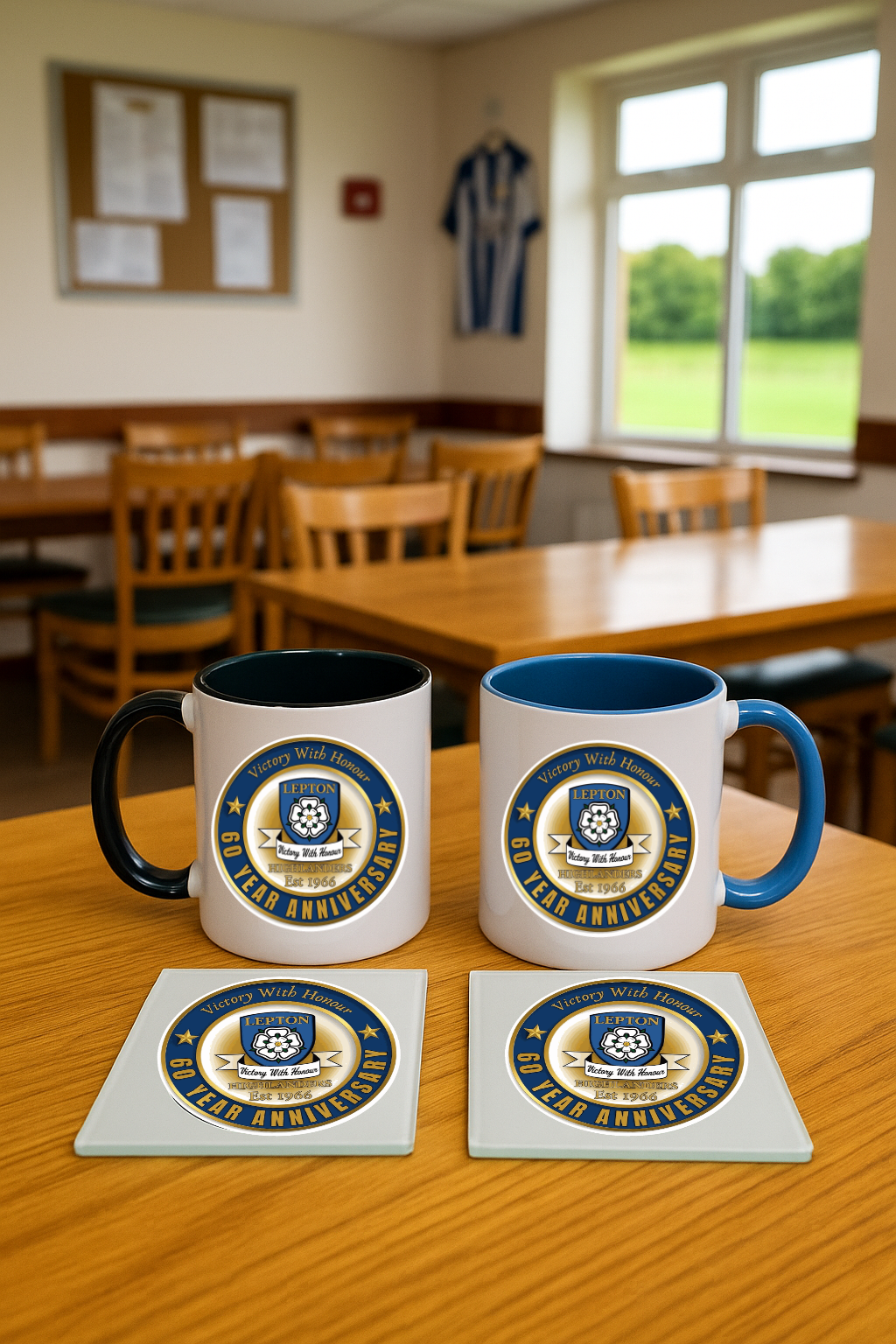 Mug & Coaster Bundle - Lepton Highlanders FC, JFC, CC & SC Special Edition (Black & Blue)