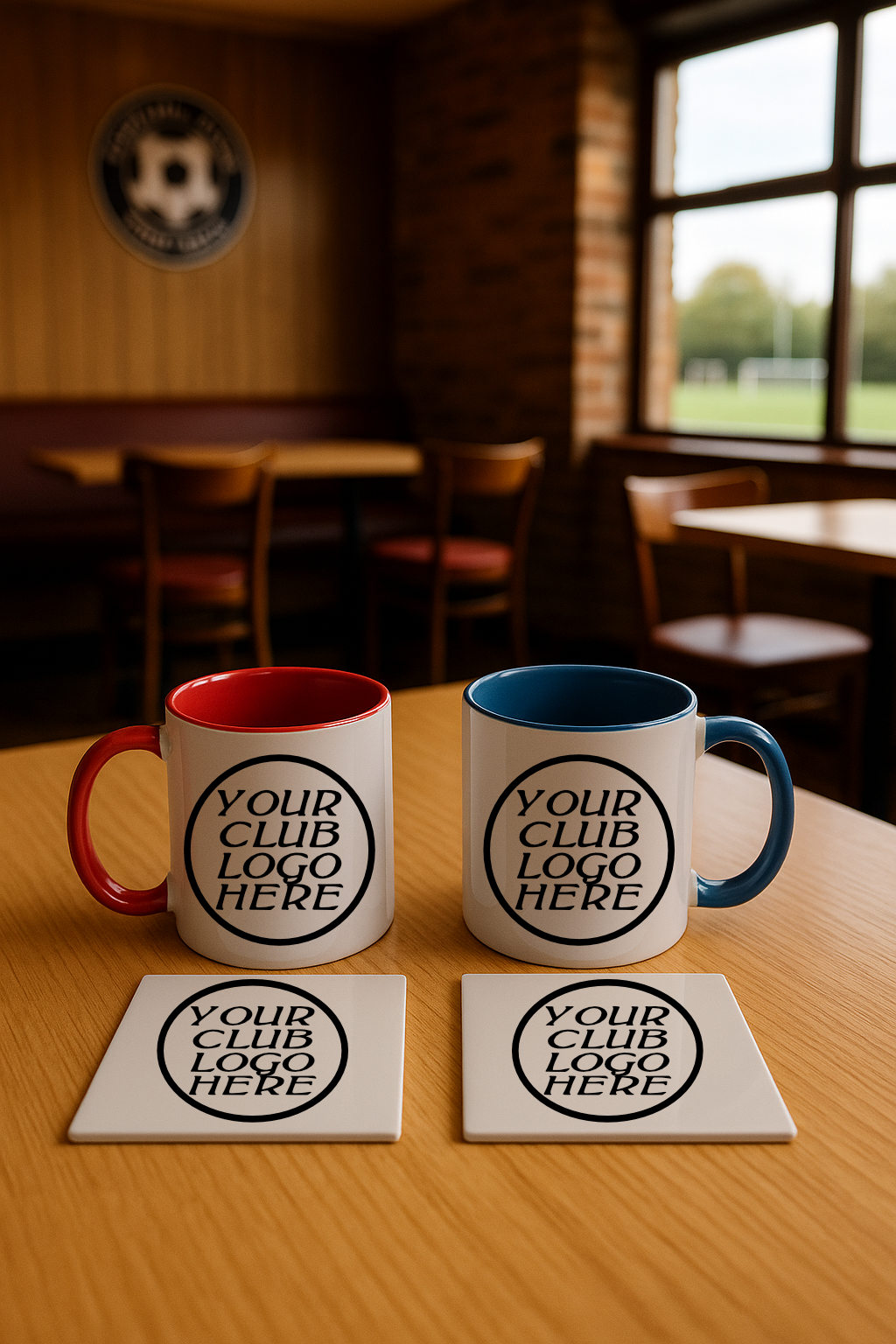 Mug & Coaster Bundle - Blue and Red