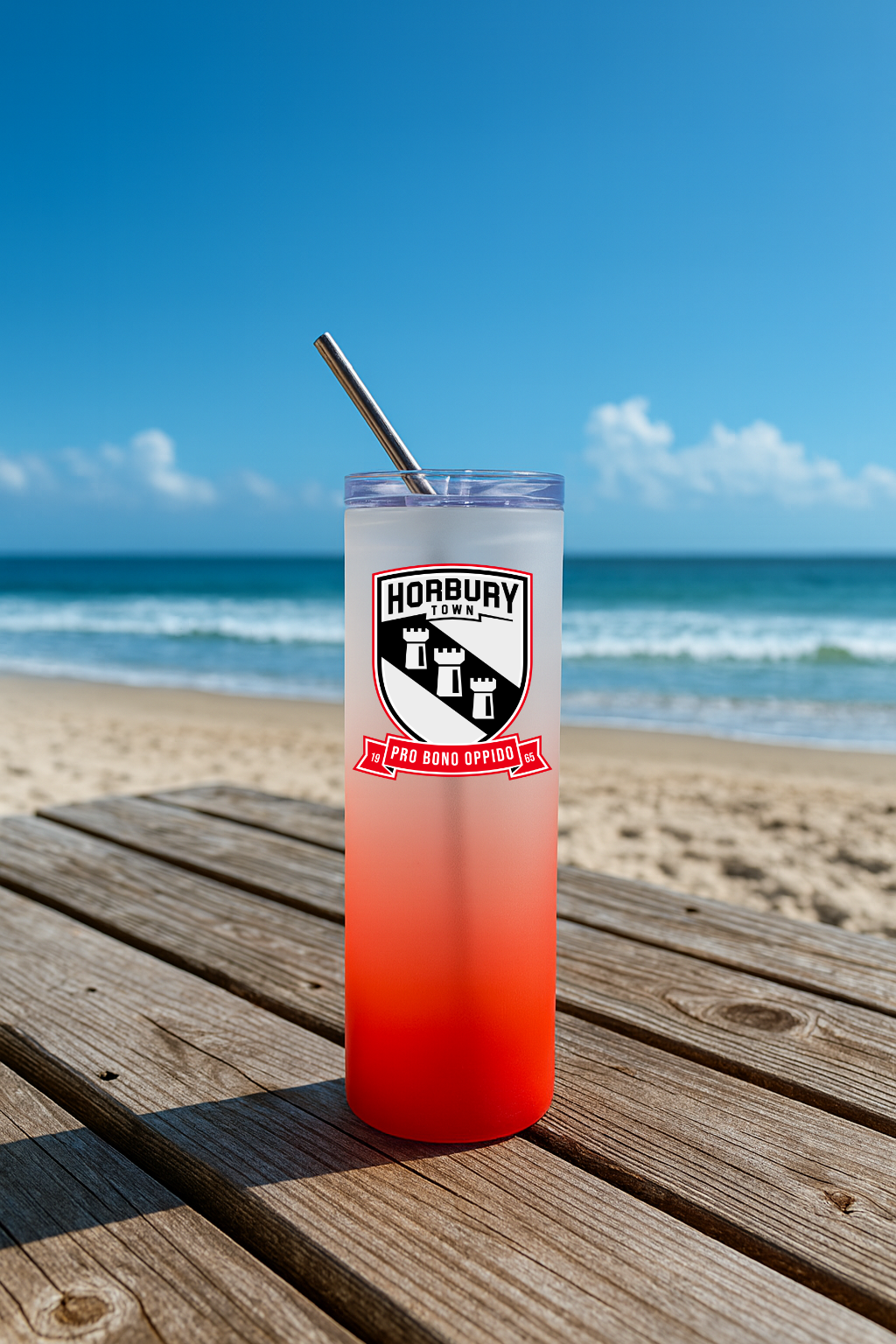 Horbury Town FC - Red Frosted Glass Jar