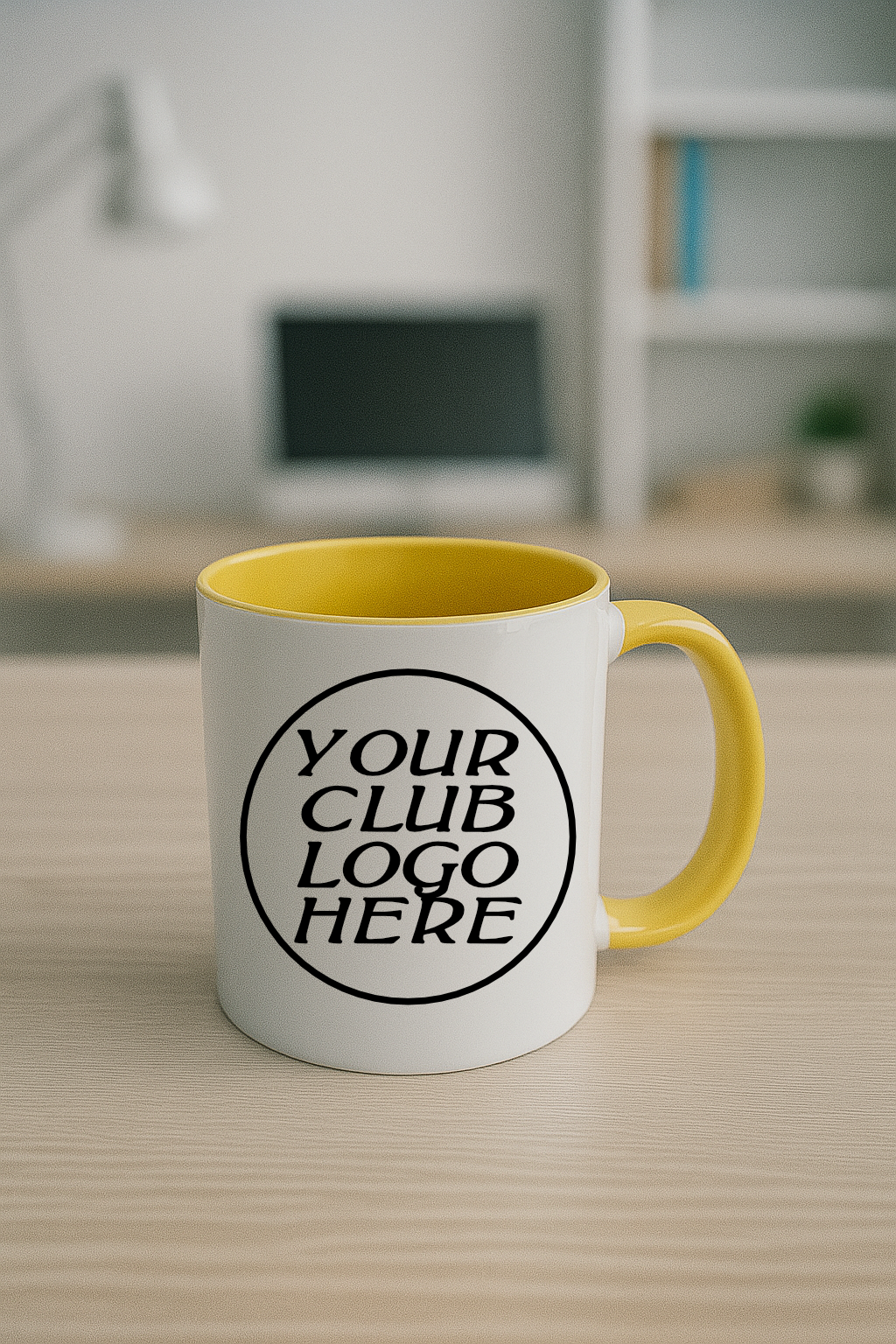 Custom Logo Mug – Yellow Inner & Handle - Bulk Buy 25 Mugs
