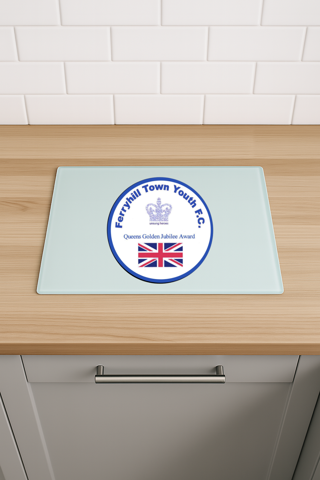 Ferryhill Town Youth FC - Chinchilla Glass Chopping Board