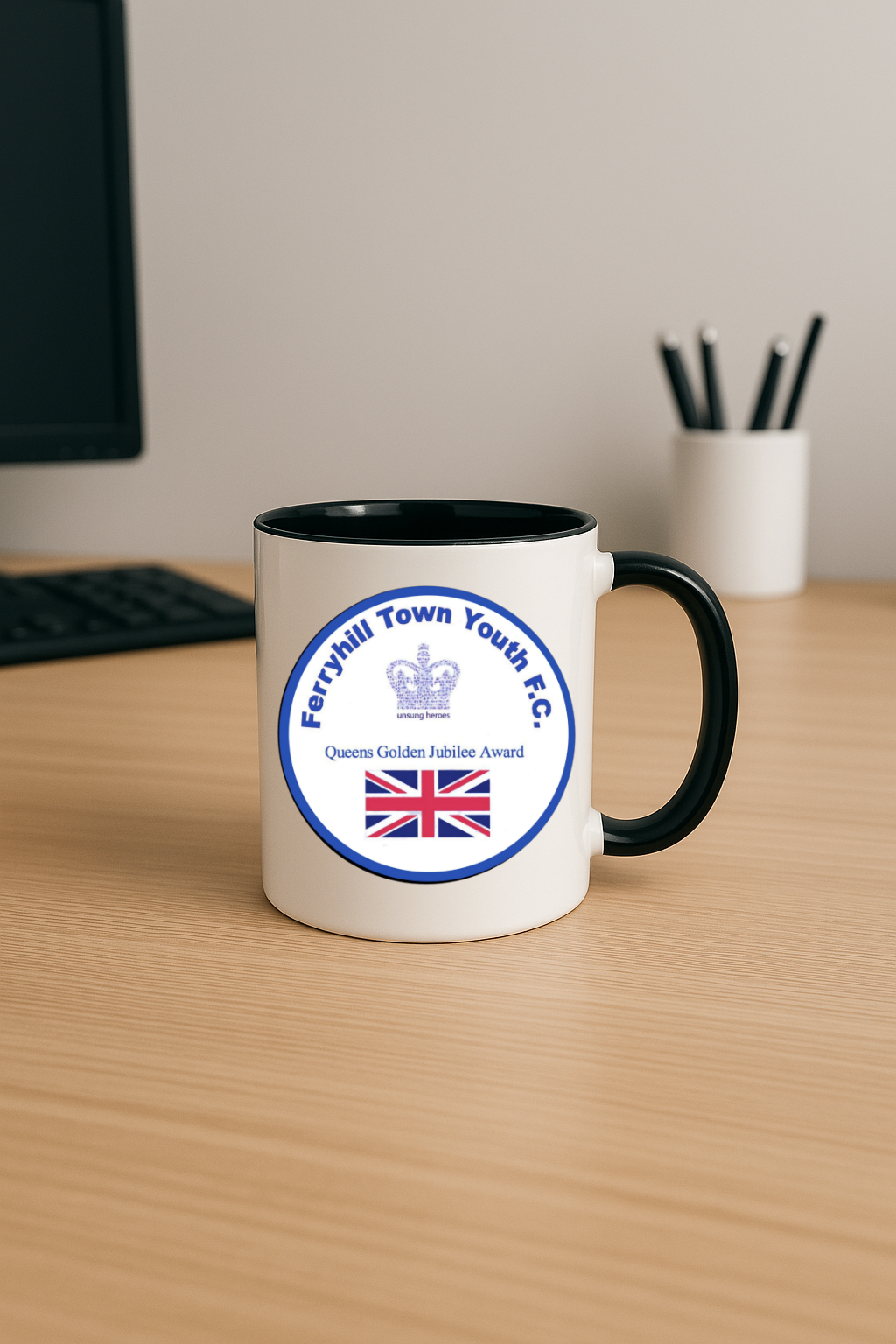 Ferryhill Town Youth FC - Black Coloured Mug