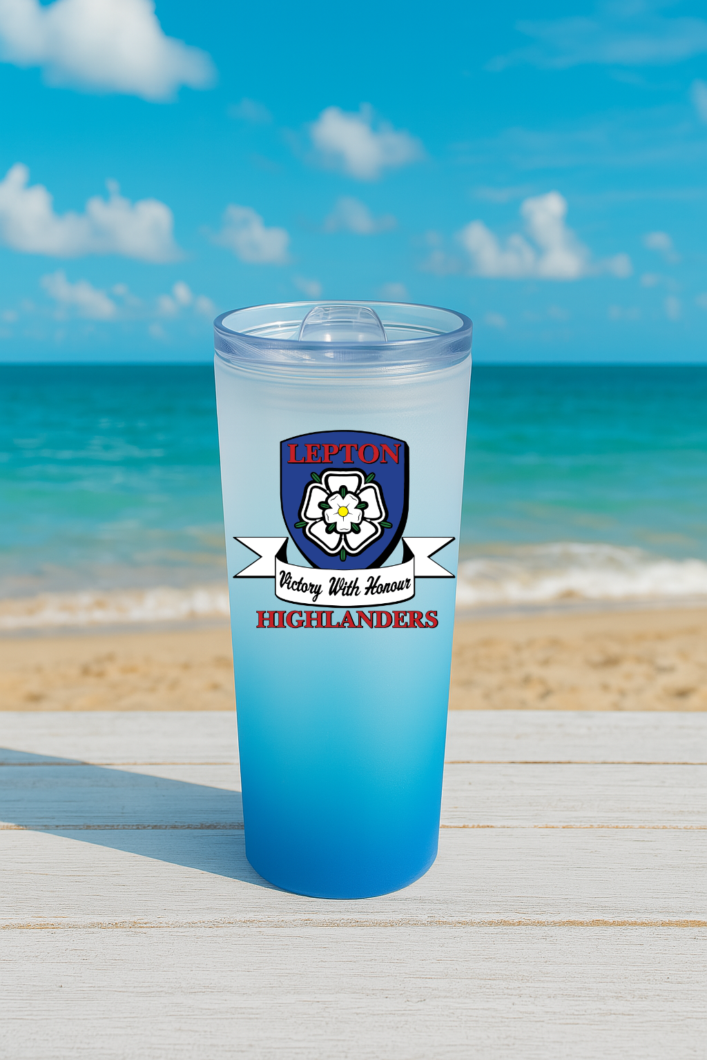 Lepton Highlanders FC, JFC, CC & SC - Sky Blue Frosted Glass Jar