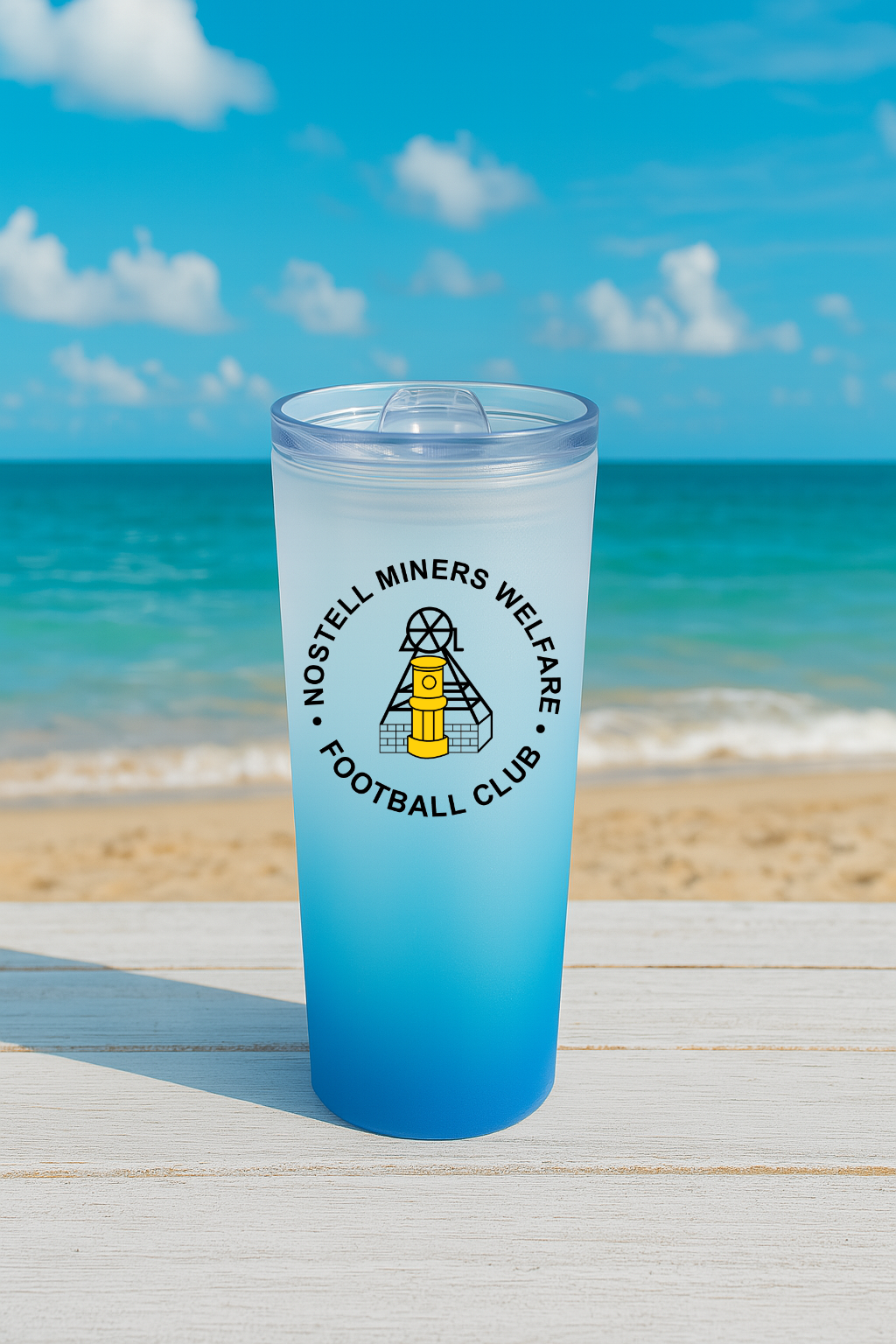 Nostell Miners Welfare FC - Sky Blue Frosted Glass Jar