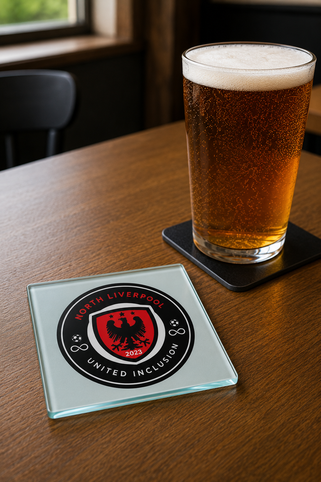 North Liverpool United Inclusion - Glass Coasters (4)