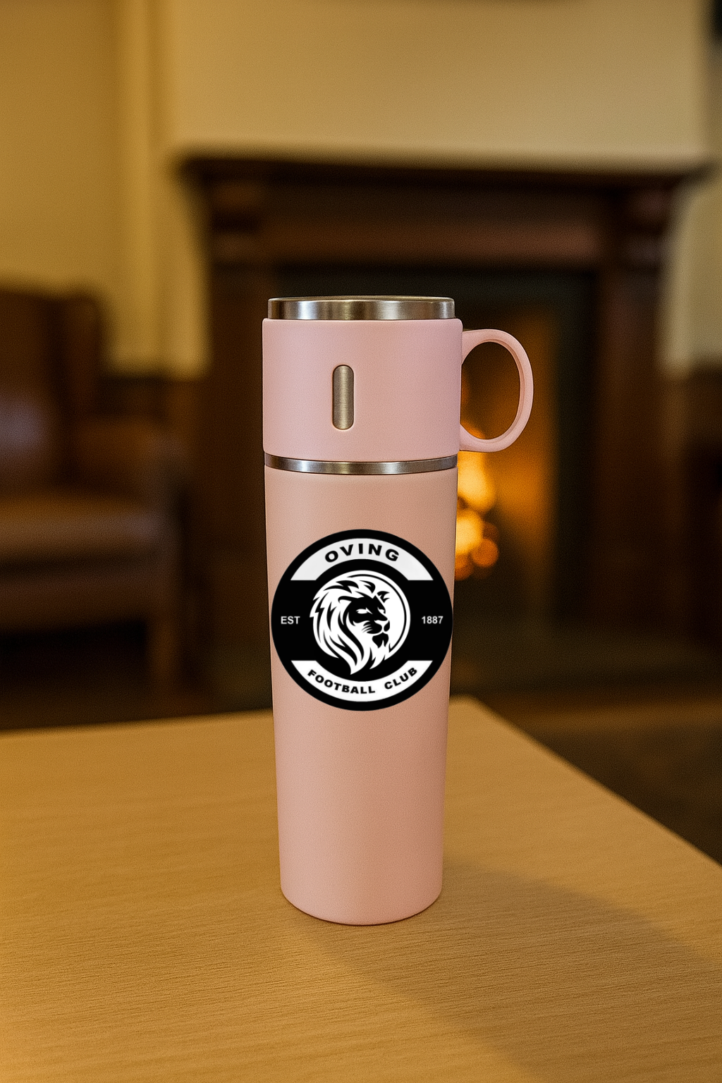 Oving FC - Thermos Flask With Cup Lid - Pink