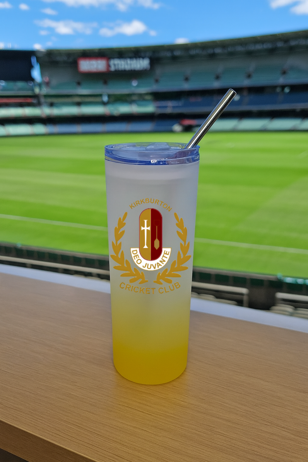 Kirkburton Cricket Club - Yellow Frosted Glass Jar