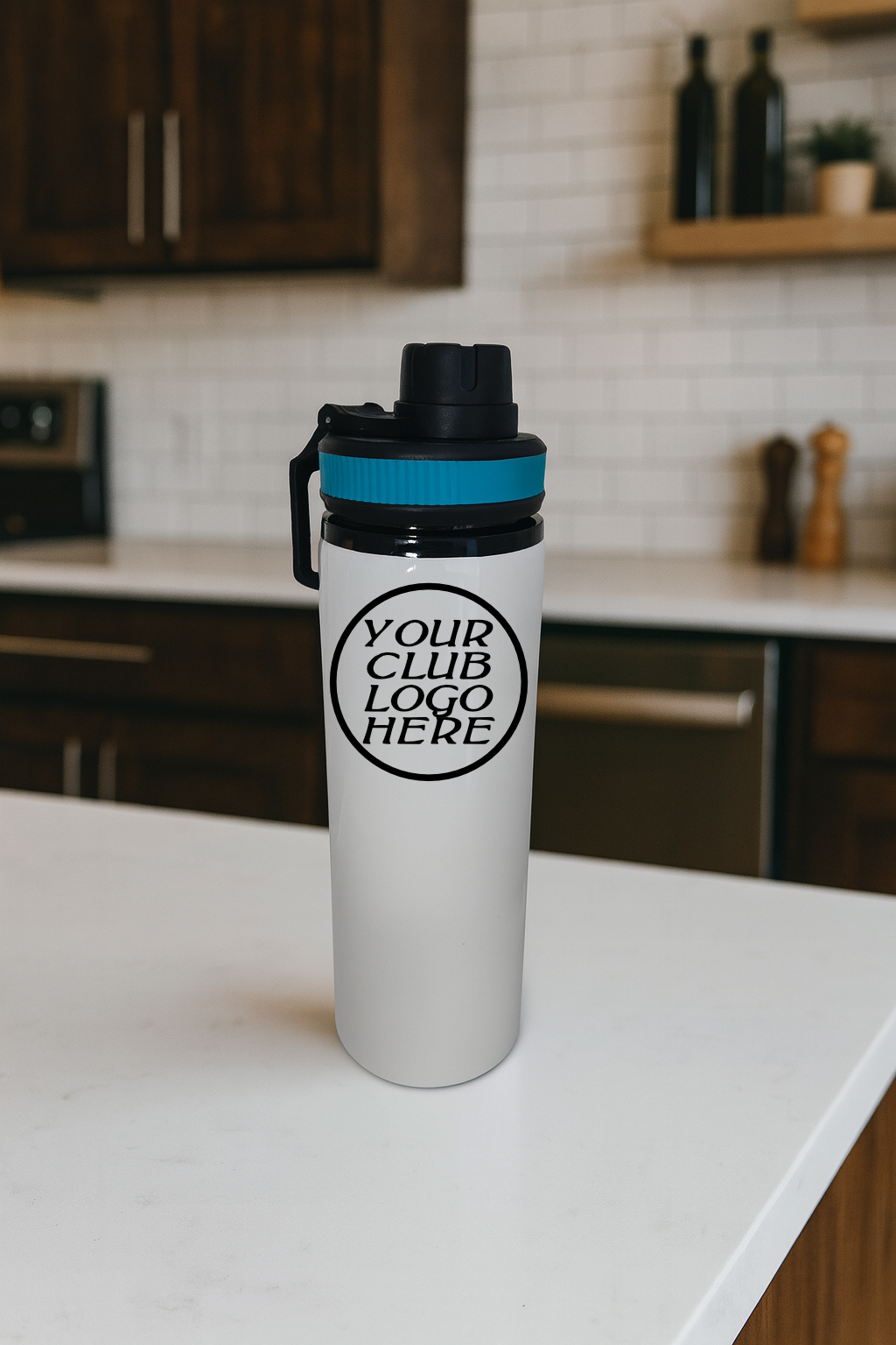 Custom Logo Water Bottle (20) - Blue