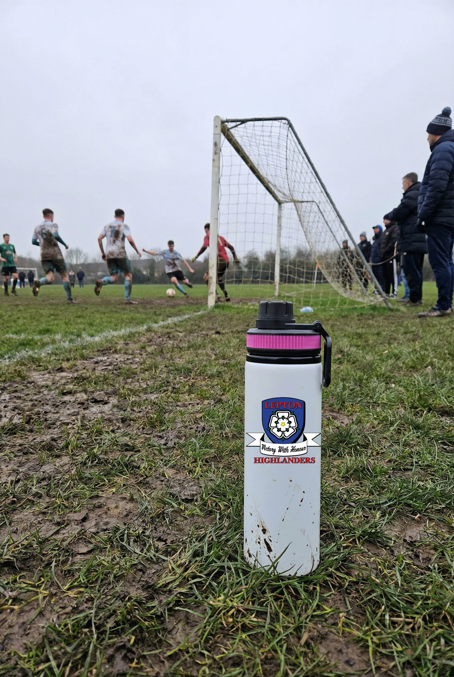 Lepton Highlanders FC, JFC, CC & SC - Water Bottle - Pink