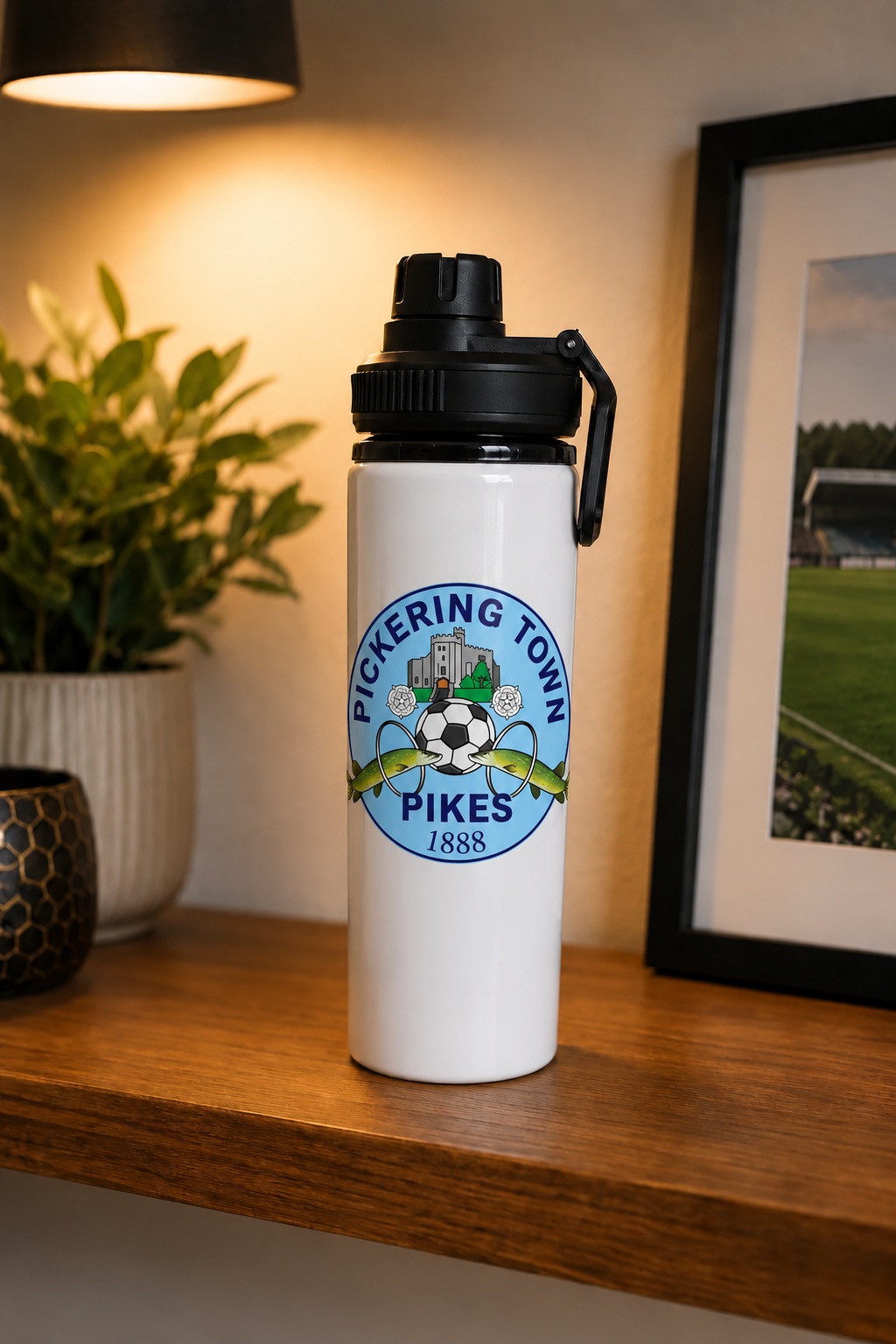 Pickering Town FC Water Bottle - Black mockup