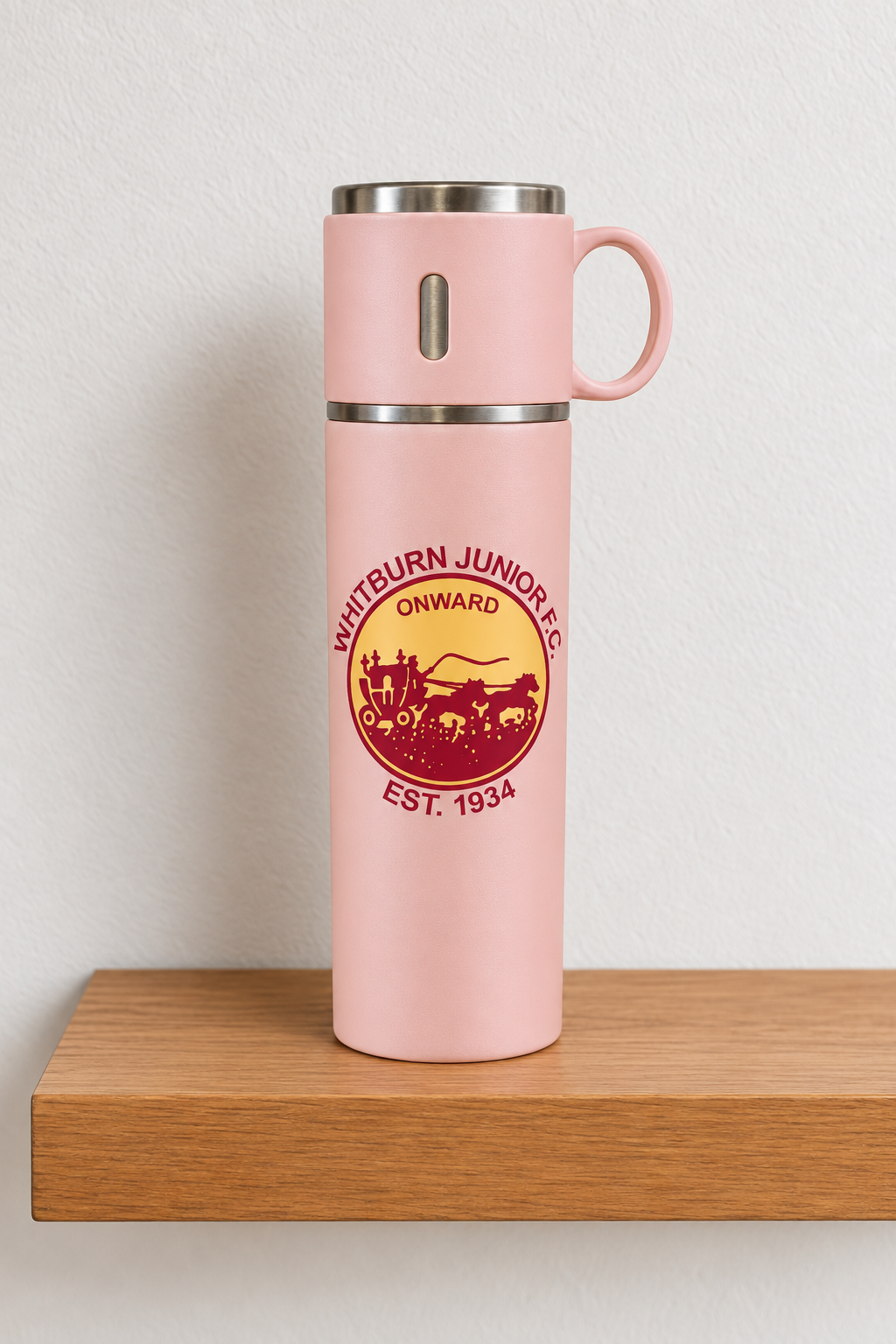 Whitburn Junior FC - Travel Flask with Cup Lid - Pink