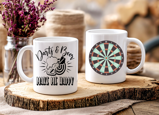 Darts & Beer Make Me Happy Mug