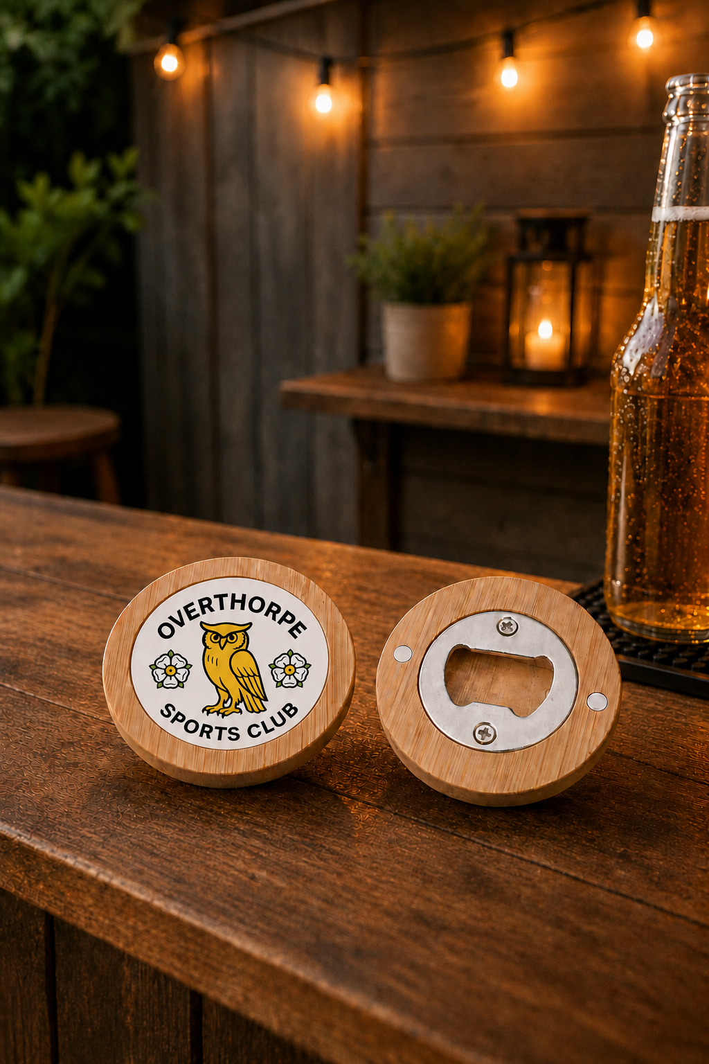 Overthorpe Sports Club - Bamboo Lid Bottle Opener