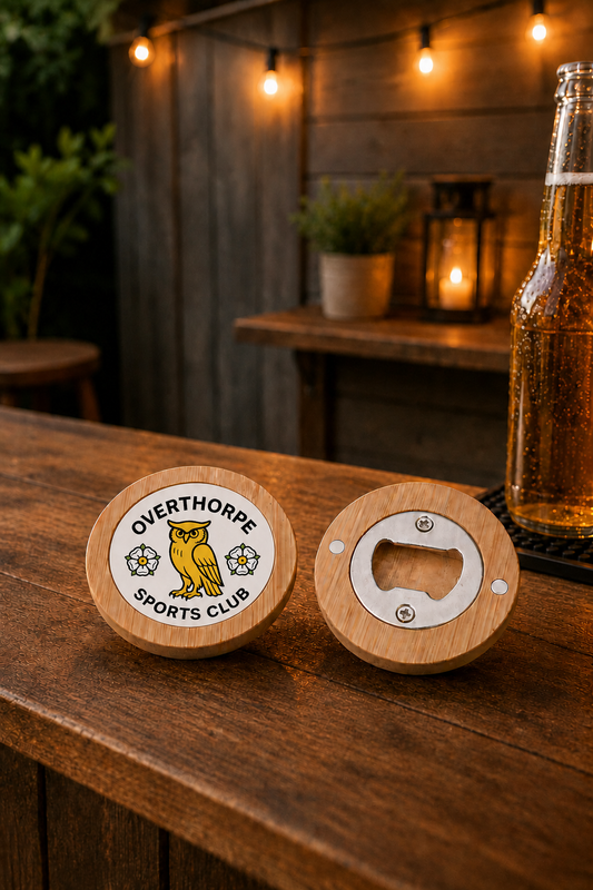 Overthorpe Sports Club - Bamboo Lid Bottle Opener