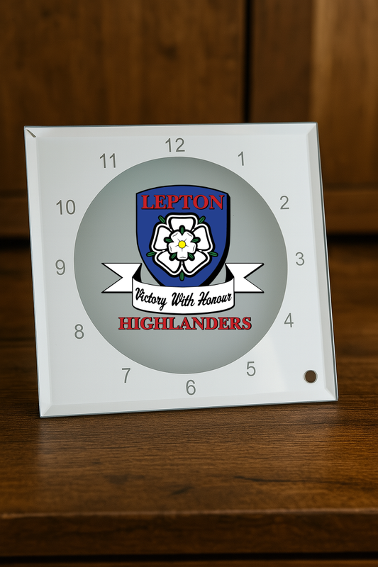 Lepton Highlanders FC, JFC, CC & SC - Glass Clock