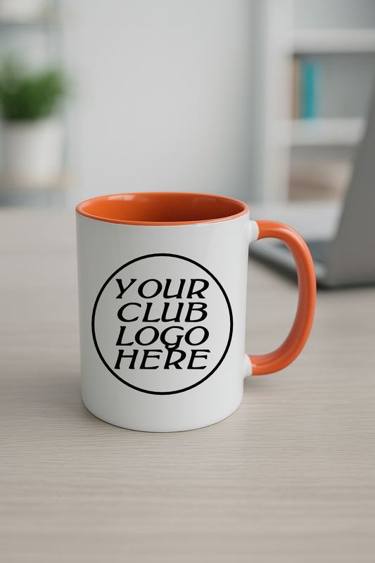 Custom Logo Mug – Orange Inner & Handle - Bulk Buy 10 Mugs