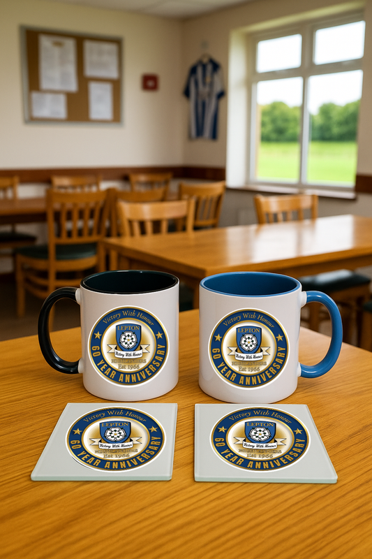Mug & Coaster Bundle - Lepton Highlanders FC, JFC, CC & SC Special Edition (Black & Blue)