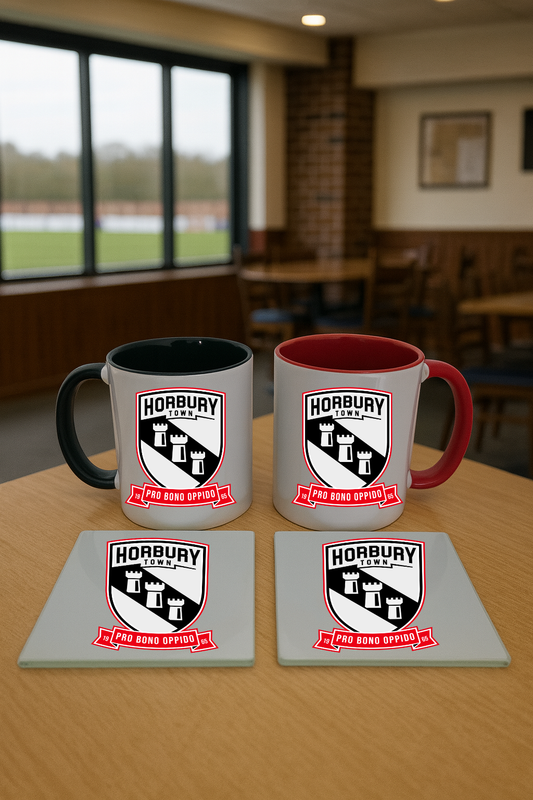 Mug & Coaster Bundle - Horbury Town FC (Black & Red)