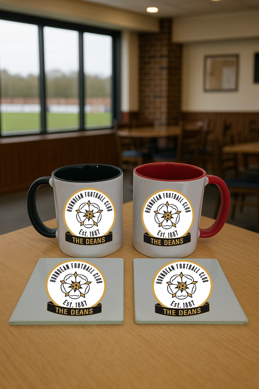 Mug & Coaster Bundle - Horndean FC (Black & Red)