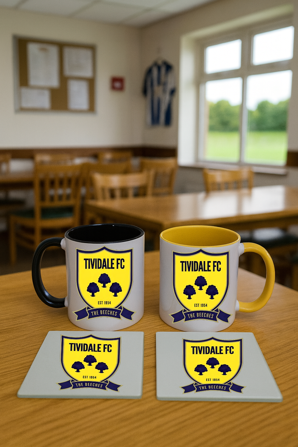 Mug & Coaster Bundle - Tividale FC (Black & Yellow)