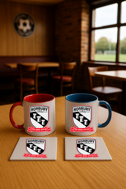 Mug & Coaster Bundle - Horbury Town FC (Blue & Red)