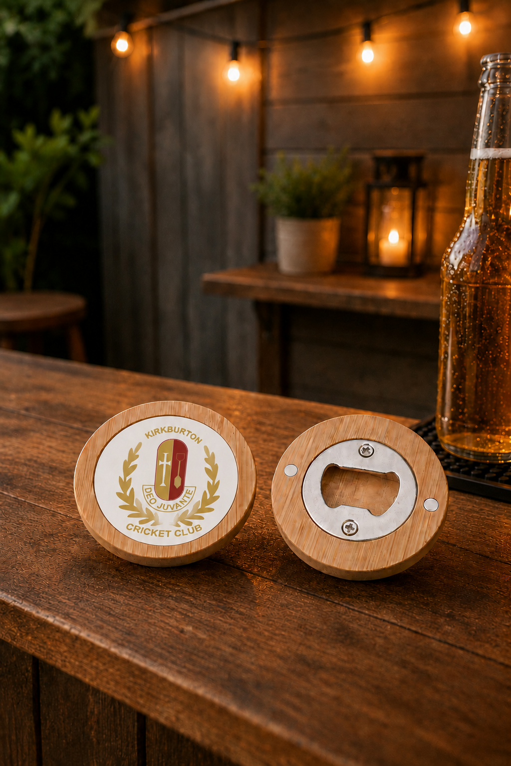 Kirkburton Cricket Club - Bamboo Lid Bottle Opener
