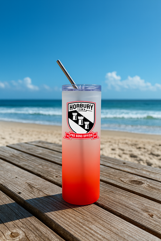 Horbury Town FC - Red Frosted Glass Jar