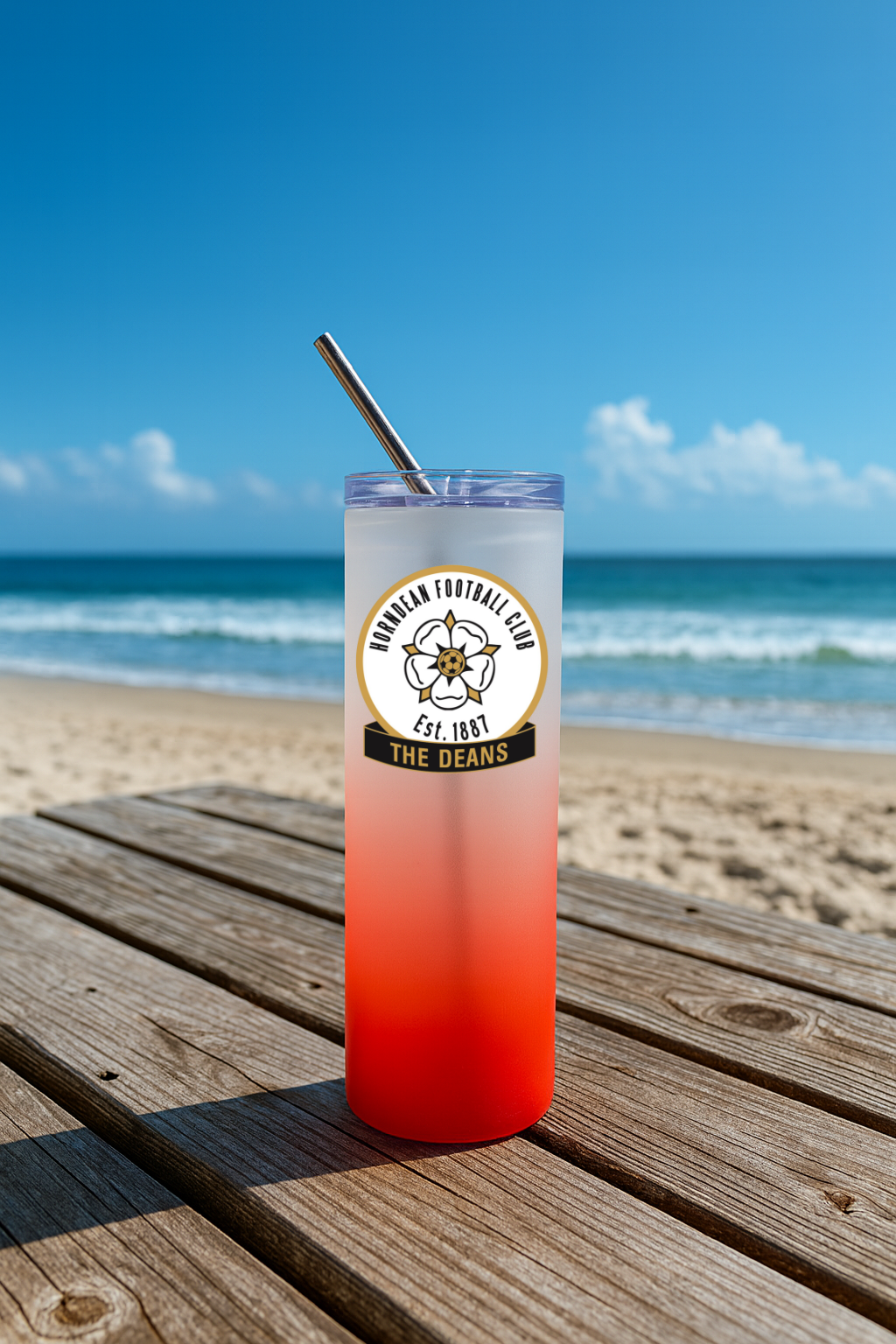 Horndean FC - Red Frosted Glass Jar