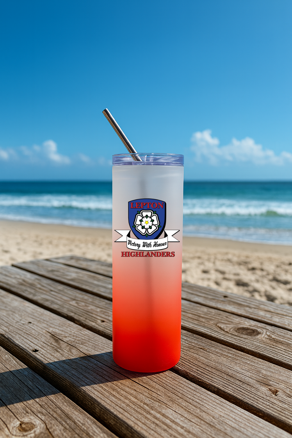 Lepton Highlanders FC, JFC, CC & SC - Red Frosted Glass Jar