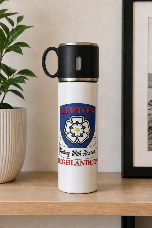 Lepton Highlanders FC, JFC, CC & SC - Travel Flask With Cup Lid