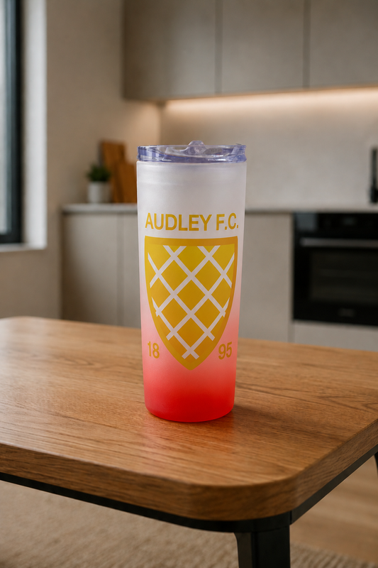 Audley FC - Red Frosted Glass Jar