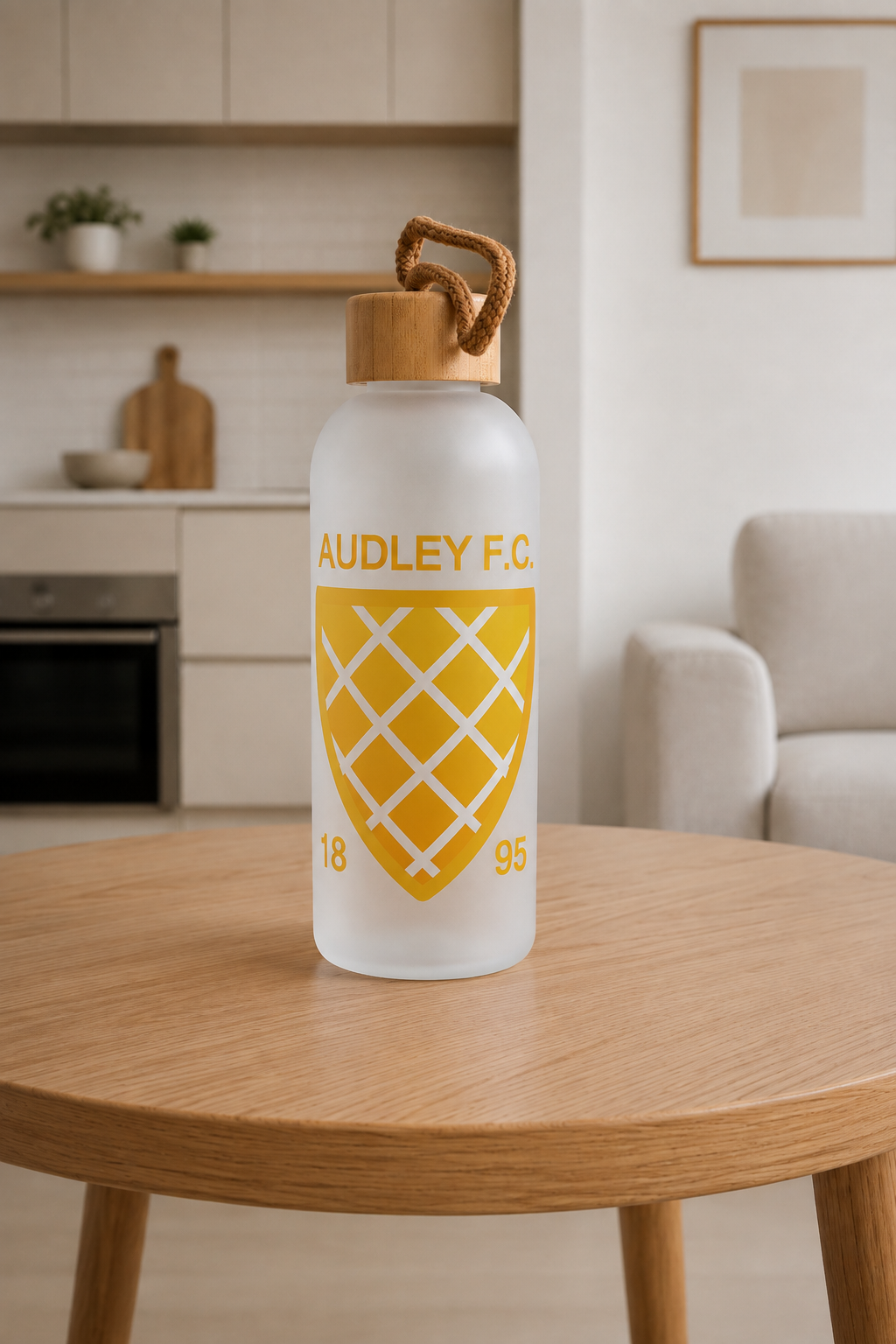 Audley FC - Bamboo Lid Frosted Glass Jar