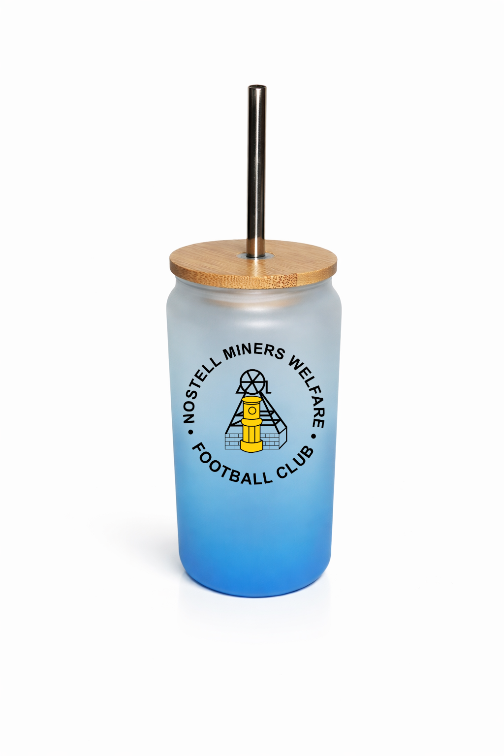 Nostell Miners Welfare FC - Bamboo Lid Glass Jar -  Sky Blue
