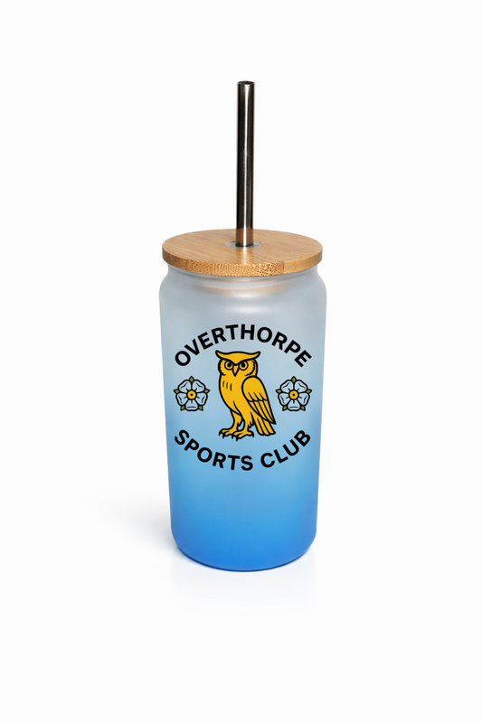 Overthorpe Sports Club FC - Bamboo Lid Glass Jar - Sky Blue