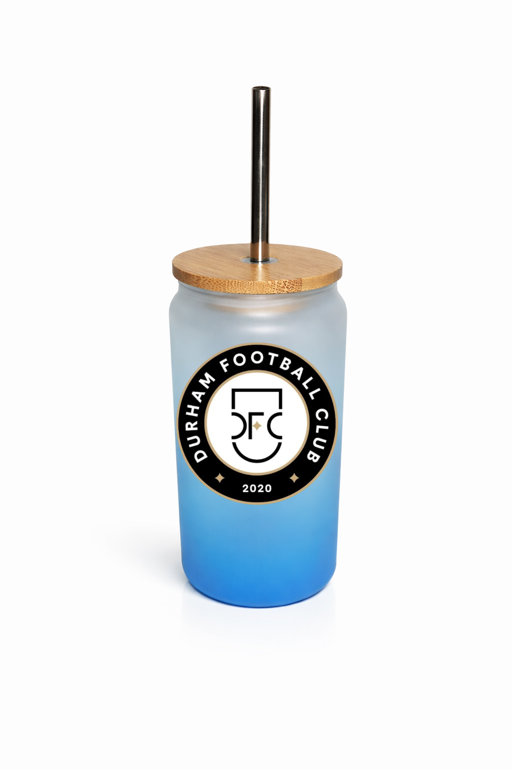 Durham FC - Bamboo Lid Glass Jar - Sky Blue