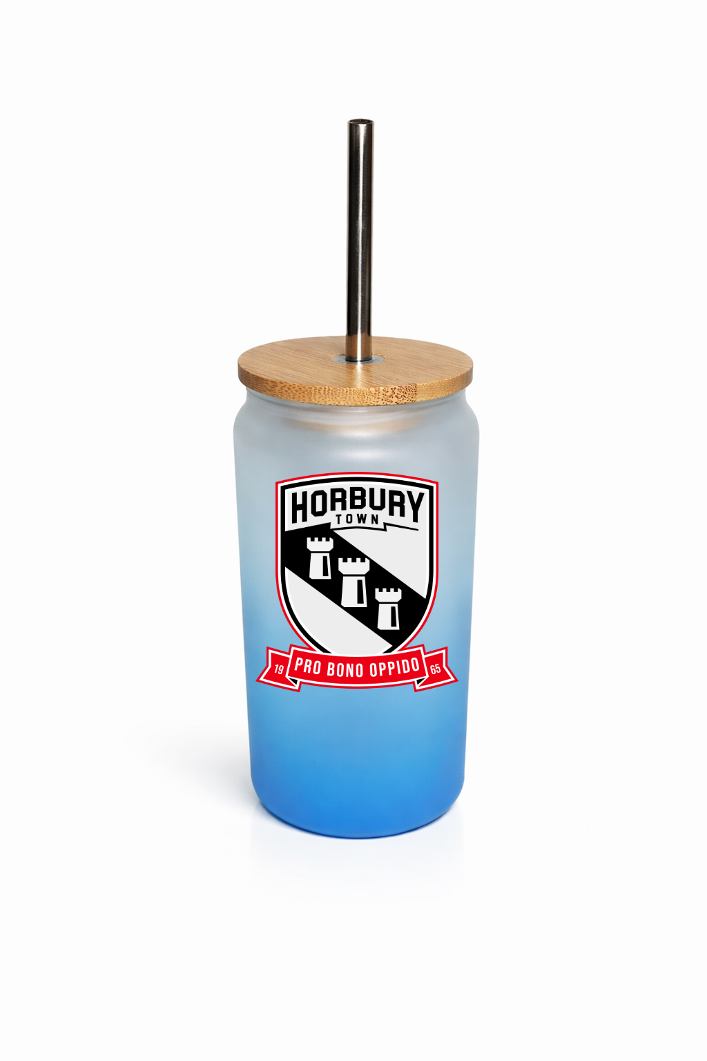 Horbury Town FC - Bamboo Lid Glass Jar - Sky Blue