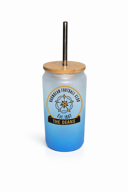 Horndean FC - Bamboo Lid Glass Jar - Sky Blue