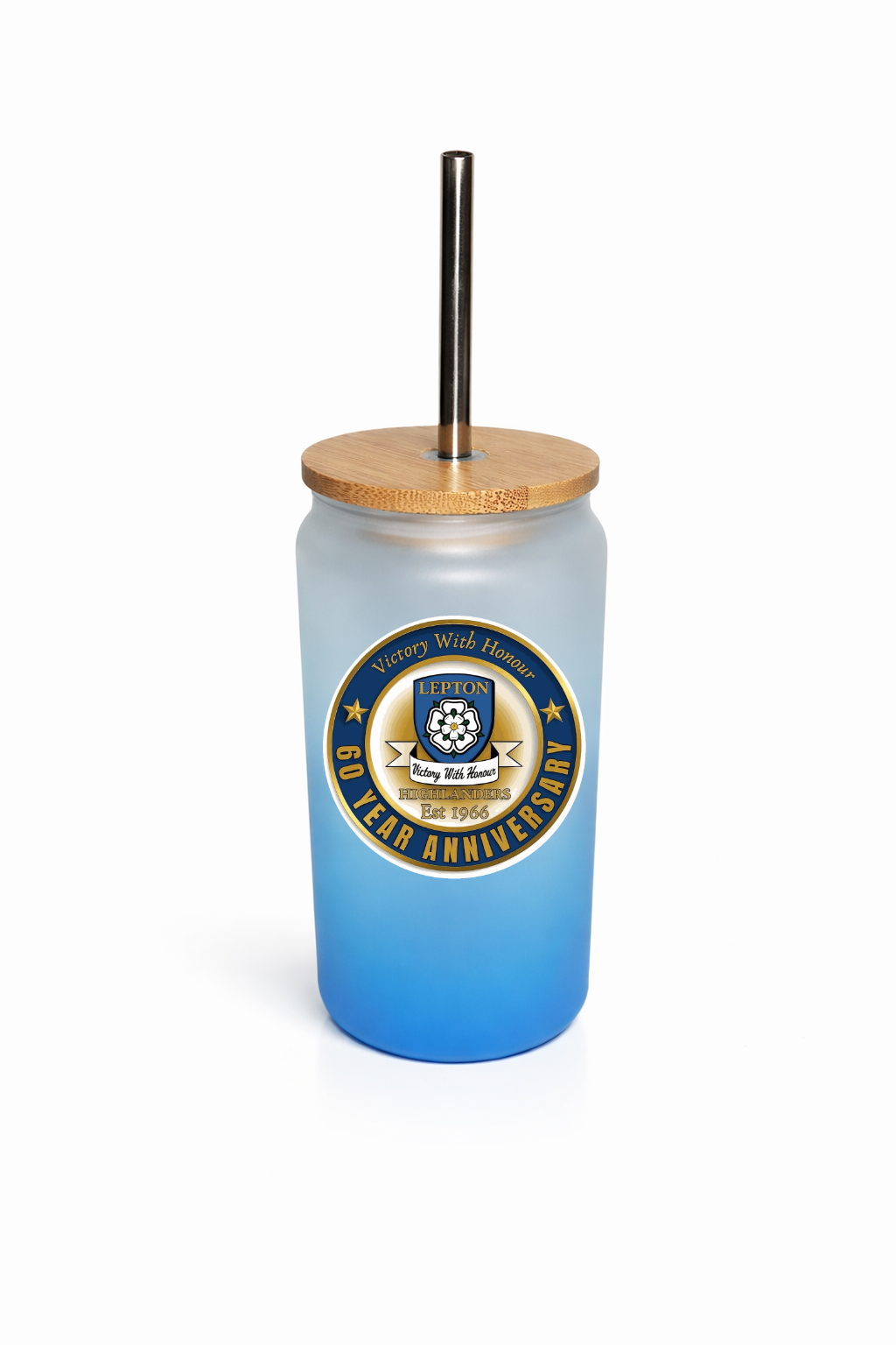 Lepton Highlanders FC, JFC, CC & SC Special Edition - Bamboo Lid Glass Jar -  Sky Blue