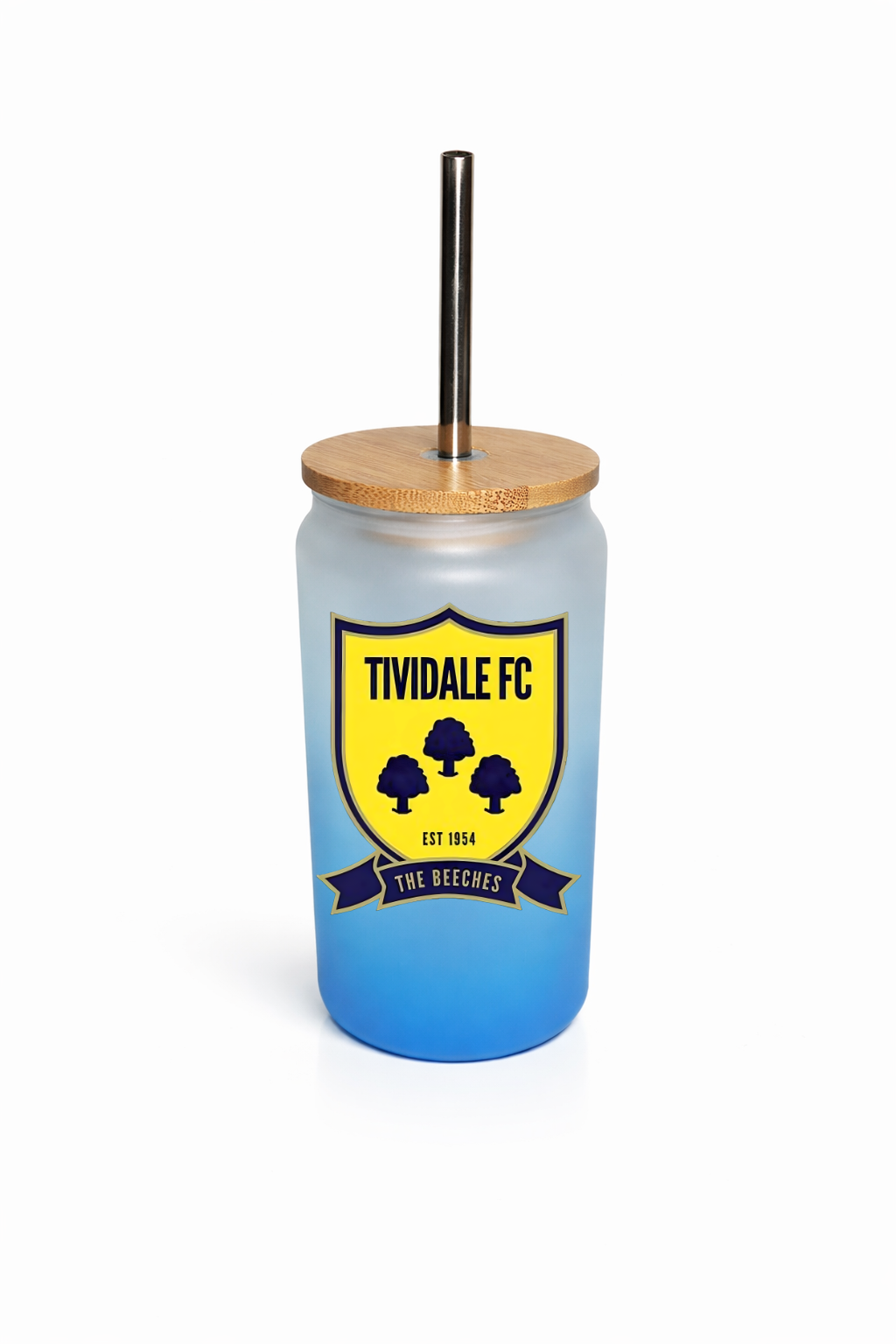 Tividale FC - Bamboo Lid Glass Jar - Sky Blue