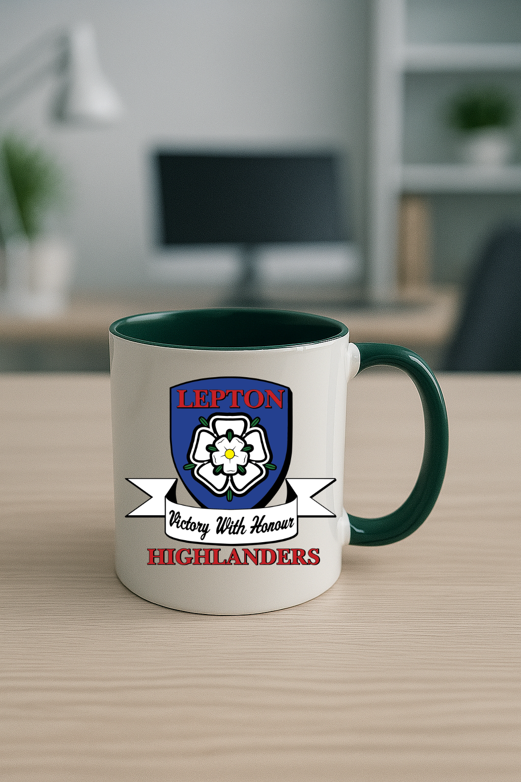 Lepton Highlanders FC, JFC, CC & SC - Green Coloured Mug