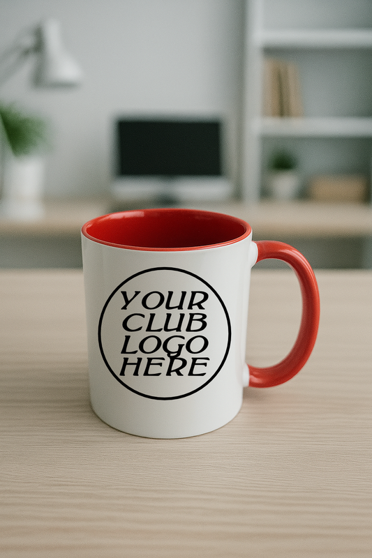 Custom Logo Mug – Red Inner & Handle - Bulk Buy 10 Mugs