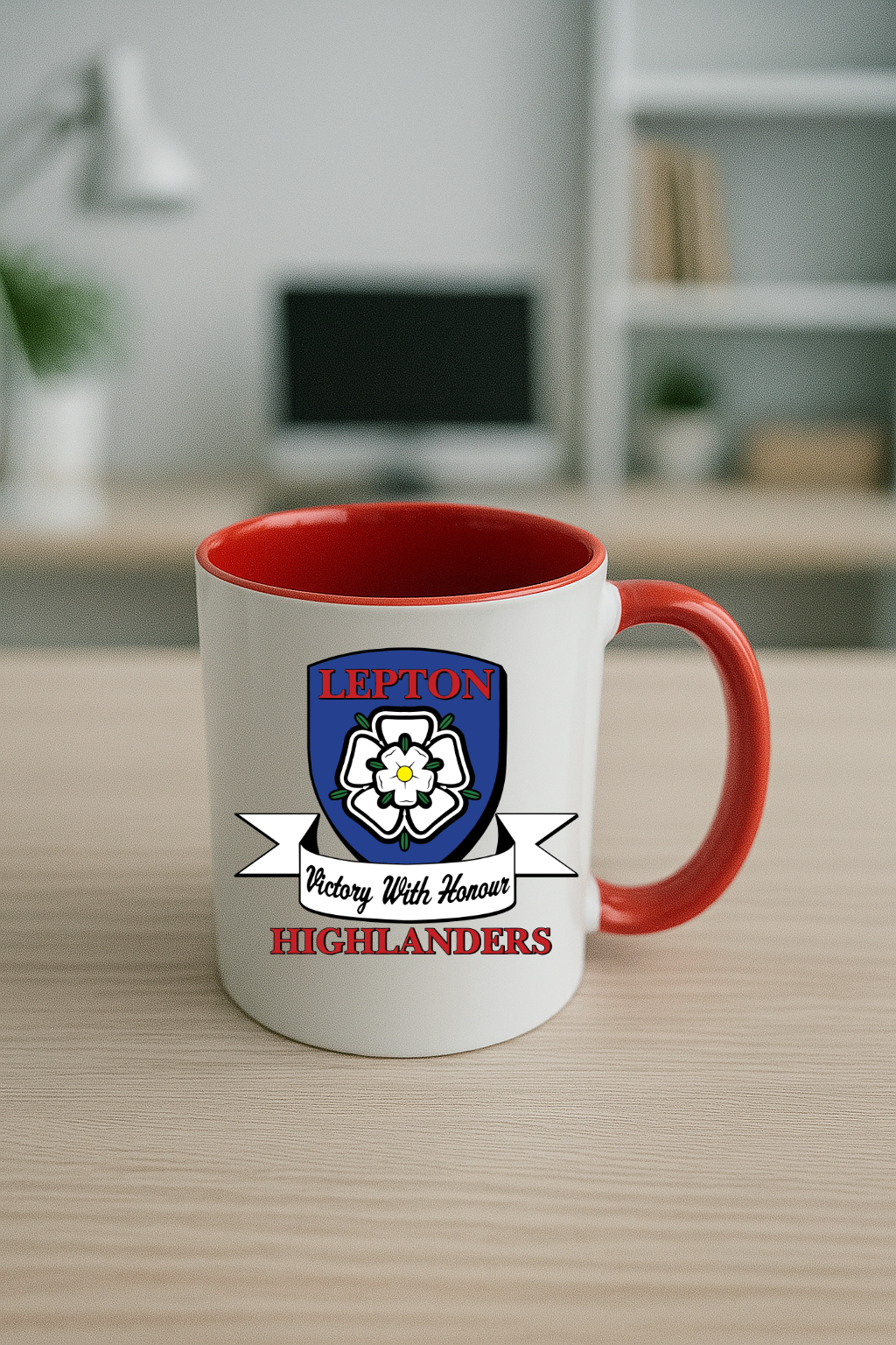 Lepton Highlanders FC, JFC, CC & SC - Red Coloured Mug