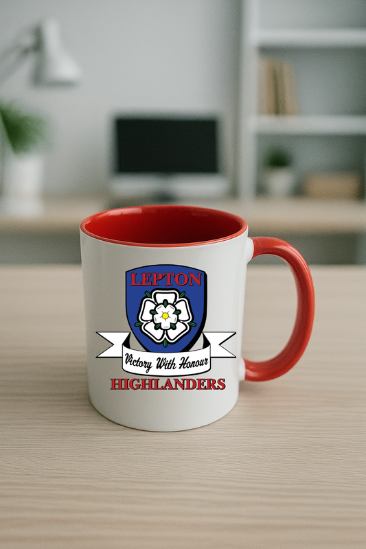 Lepton Highlanders FC, JFC, CC & SC - Red Coloured Mug