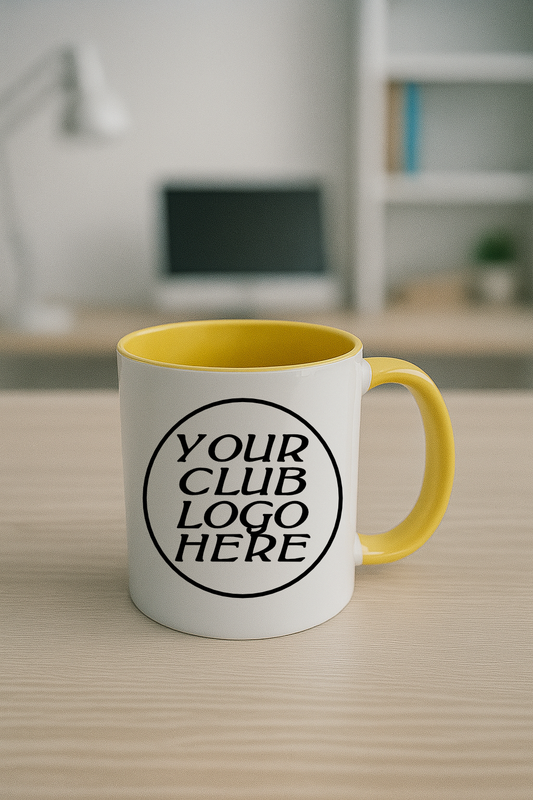 Custom Logo Mug – Yellow Inner & Handle - Bulk Buy 25 Mugs