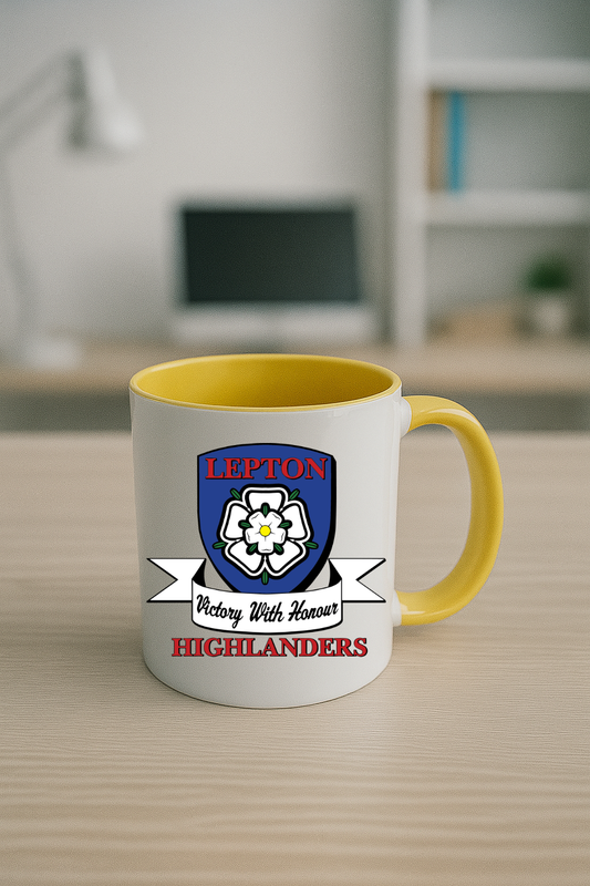 Lepton Highlanders FC, JFC, CC & SC - Yellow Coloured Mug