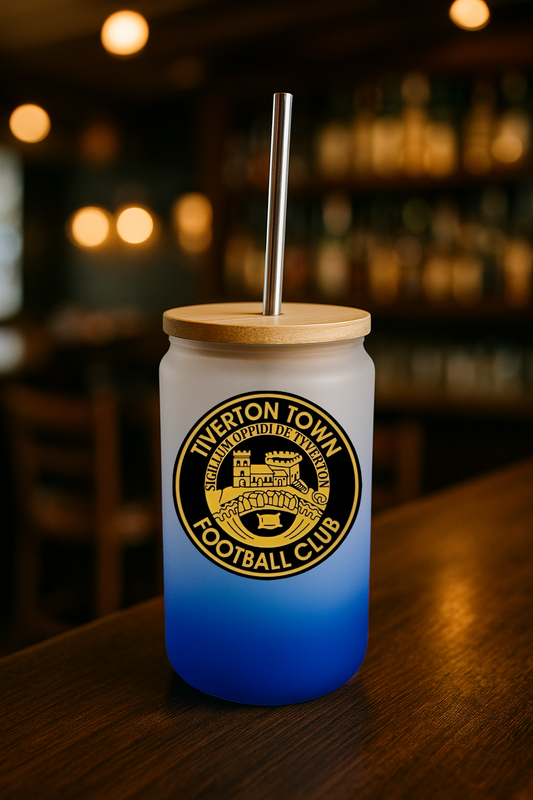 Tiverton Town FC - Bamboo Lid Glass Jar - Navy Blue