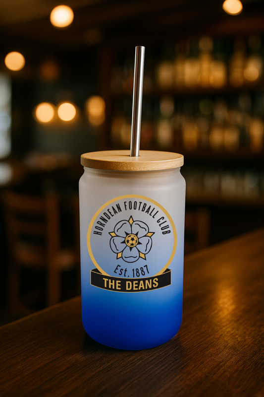 Horndean FC - Bamboo Lid Glass Jar - Navy Blue