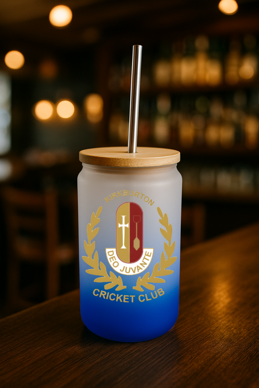 Kirkburton Cricket Club - Bamboo Lid Glass Jar - Navy Blue