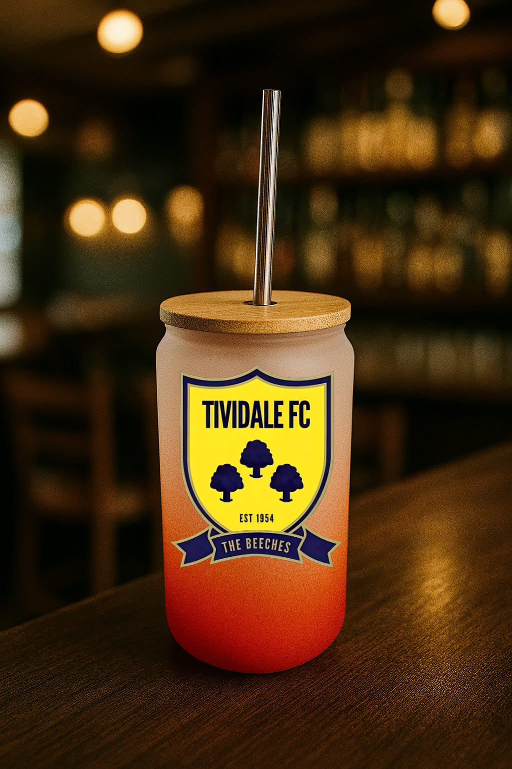 Tividale FC - Bamboo Lid Glass Jar - Red